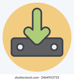 Icon Downloaded. related to Button Download symbol. flat style. simple design illustration