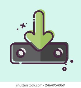 Icon Downloaded. related to Button Download symbol. MBE style. simple design illustration