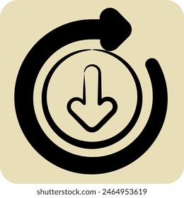 Icon Downloading. related to Button Download symbol. hand drawn style. simple design illustration