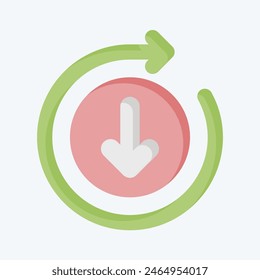 Icon Downloading. related to Button Download symbol. color mate style. simple design illustration