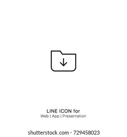 Icon Downloads Folder graphic design single icon vector