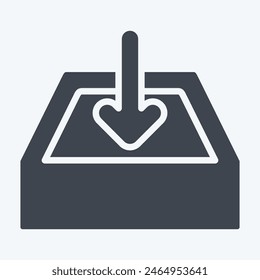 Icon Downloads. related to Button Download symbol. glyph style. simple design illustration