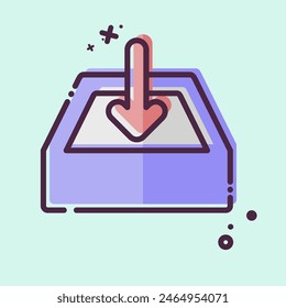 Icon Downloads. related to Button Download symbol. MBE style. simple design illustration