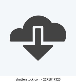 Icon Downloads. suitable for Mobile Apps symbol. glyph style. simple design editable. design template vector. simple symbol illustration