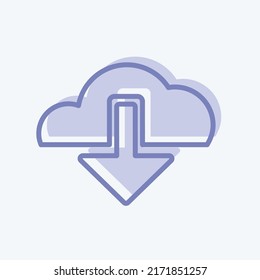 Icon Downloads. suitable for Mobile Apps symbol. two tone style. simple design editable. design template vector. simple symbol illustration
