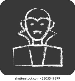 Icon Dracula. suitable for Halloween symbol. chalk Style. simple design editable. design template vector