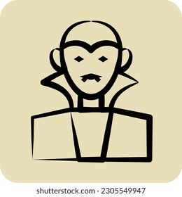 Icon Dracula. suitable for Halloween symbol. hand drawn style. simple design editable. design template