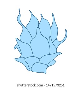 Icon Of Dragon Fruit. Thin Line With Blue Fill Design. Vector Illustration.