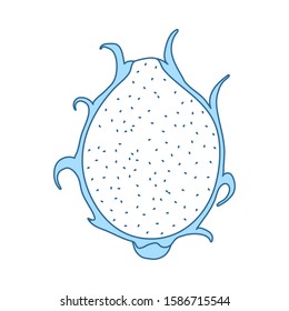 Icon Of Dragon Fruit In Ui Colors. Thin Line With Blue Fill Design. Vector Illustration.