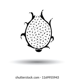 Icon of Dragon fruit. White background with shadow design. Vector illustration.