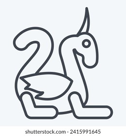Icon Dragon. related to Medieval symbol. line style. simple design editable. simple illustration