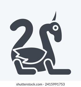 Icon Dragon. related to Medieval symbol. glyph style. simple design editable. simple illustration
