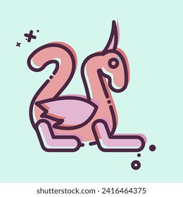 Icon Dragon. related to Medieval symbol. MBE style. simple design editable. simple illustration