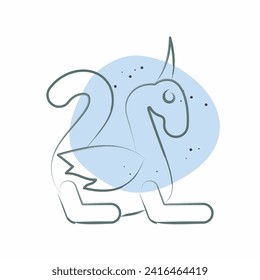 Icon Dragon. related to Medieval symbol. Color Spot Style. simple design editable. simple illustration