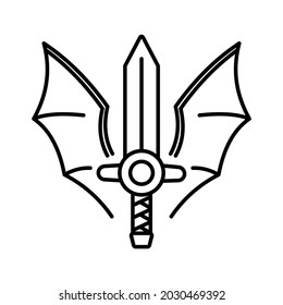 espada de dragón de icono, simple y perfecta para aplicación web