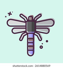Icon Dragonfly. related to Insects symbol. MBE style. design editable
