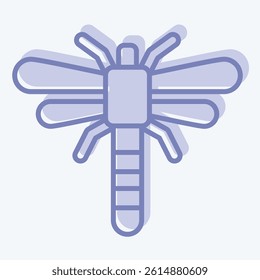 Icon Dragonfly. related to Insects symbol. two tone style. design editable