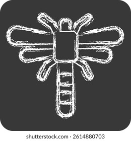 Icon Dragonfly. related to Insects symbol. chalk Style. design editable