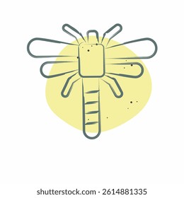 Icon Dragonfly. related to Insects symbol. Color Spot Style. design editable