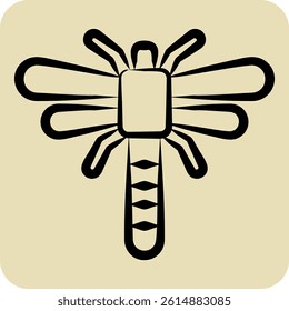 Icon Dragonfly. related to Insects symbol. hand drawn style. design editable