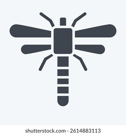 Icon Dragonfly. related to Insects symbol. glyph style. design editable