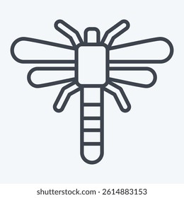 Icon Dragonfly. related to Insects symbol. line style. design editable