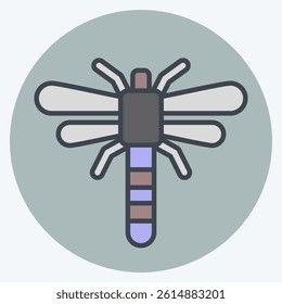 Icon Dragonfly. related to Insects symbol. color mate style. design editable