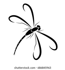 Icon of a dragonfly. Vector illustration.
