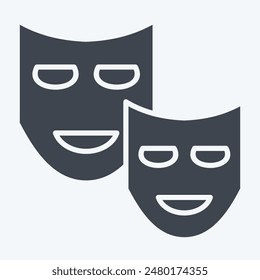 Icon Drama. related to Cinema symbol. glyph style. simple design illustration