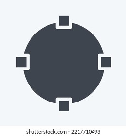 Icon Draw Circle. related to Graphic Design Tools symbol. glyph style. simple design editable. simple illustration. simple vector icons