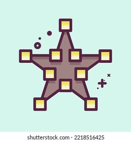 Icon Draw Star. related to Graphic Design Tools symbol. MBE style. simple design editable. simple illustration. simple vector icons