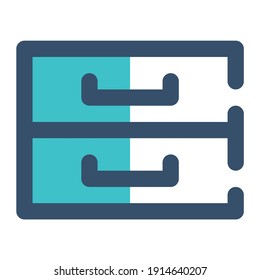 icon drawer using filled line style and blue color