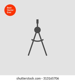 Icon of drawing compasses in circle