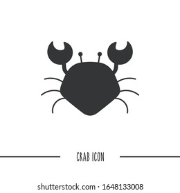 Icono de un dibujo de un cangrejo. Símbolo básico de un animal marino.
