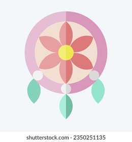 Icon Dreamcatcher. related to American Indigenous symbol. flat style. simple design editable. simple illustration