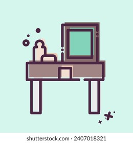 Icon Dressing Table. related to Home Decoration symbol. MBE style. simple design editable. simple illustration