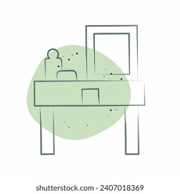 Icon Dressing Table. related to Home Decoration symbol. Color Spot Style. simple design editable. simple illustration