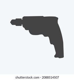 Icon Drill Machine - Glyph Style - Simple illustration,Editable stroke,Design template vector, Good for prints, posters, advertisements, announcements, info graphics, etc.