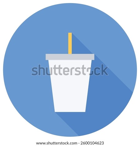 Icon of a drink in a cup with a straw, refreshing.