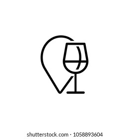 Icon of drinking establishment. Beverage, destination, drink. Alcohol concept. Can be used for topics like bar, restaurant, celebration