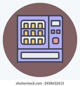 Icon Drinking Water Vending Machine. related to Train Station symbol. color mate style. simple design illustration