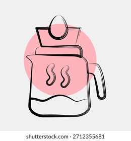 Icon Tropfbrew. Elemente der Kaffeestube. Symbol im Farbfleckstil.