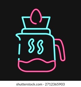 Ícone gotejar cerveja. Elementos de cafeteria. Ícone em estilo neon.