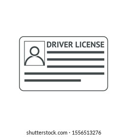 Icon driver's license in flat style, identity card. ID card, identification card, identity verification, person data.