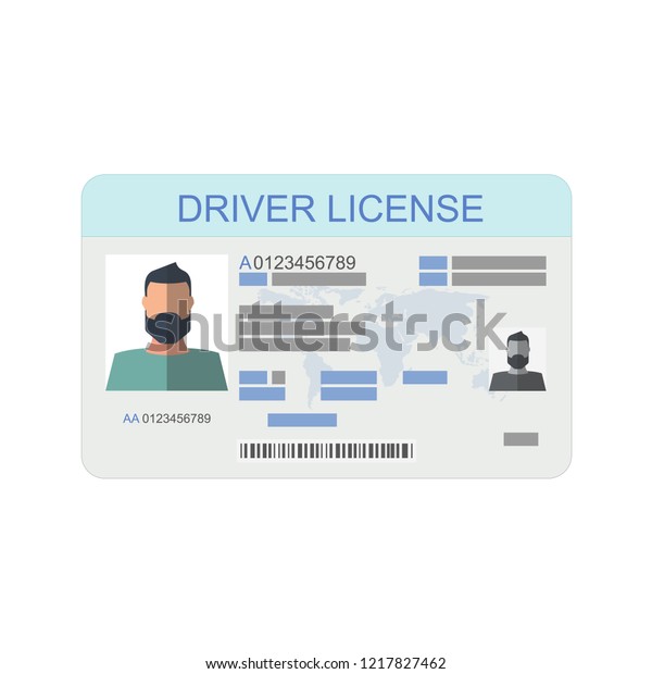 Icon driver\'s license in flat style,\
identity card. ID card, identification card, identity verification,\
person data. Vector\
illustration.