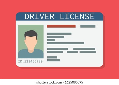 Icon driver's license , identity card, personal data. Vector illustration flat design