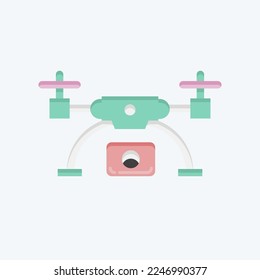 Icon drone and Aerial Imaging. related to Photography symbol. flat style. simple design editable. simple illustration