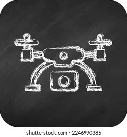 Icon drone and Aerial Imaging. related to Photography symbol. chalk style. simple design editable. simple illustration