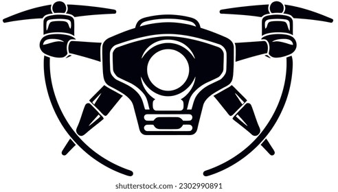 icon of a drone black and white logo