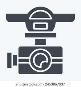 Icon Drone Camera. related to Drone symbol. glyph style. simple design illustration